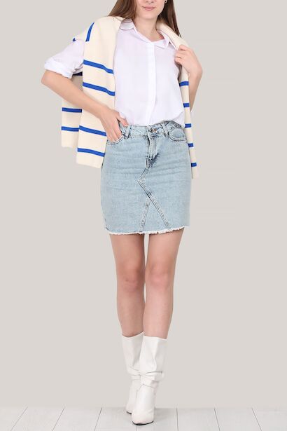 Kadın Kısa Kot Etek 