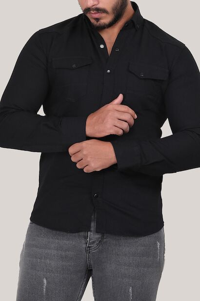 Erkek Uzun Kol Cepli Gömlek 