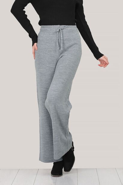 Kadın Triko Bol Paça Pantolon 