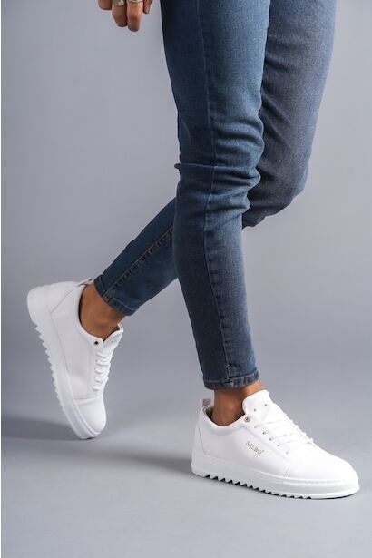 Slw 152- Erkek Ayakkabı Cilt Beyaz  Beyaz 4