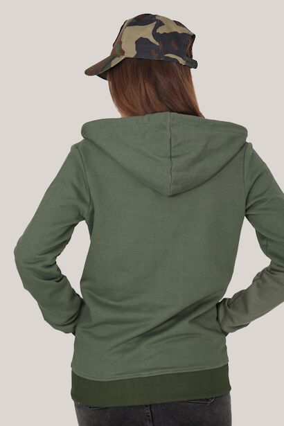 Unisex Fermuarlı Sweat Haki 4