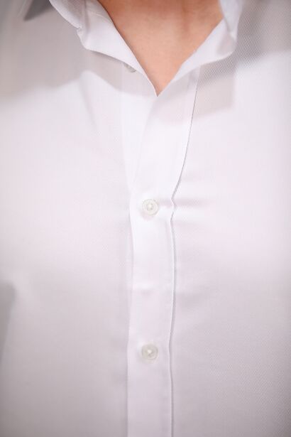 Erkek Mikro Armürlü Erkek Gömlek  Beyaz 6