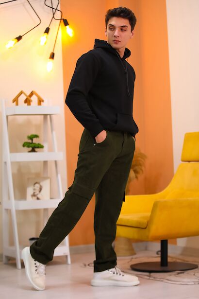 Erkek Kargo Cepli Boru Paça Pantolon 