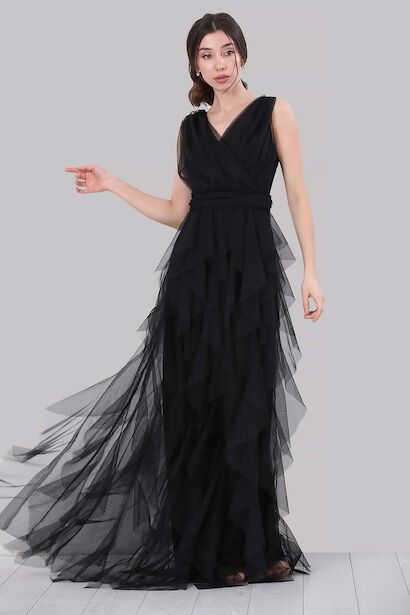 Kadın Tül Uzun Abiye 