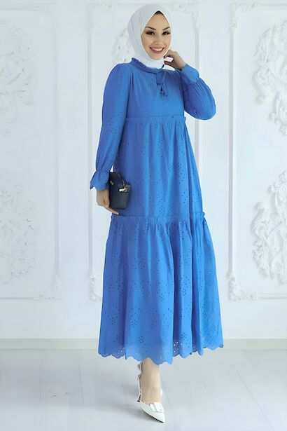 Kadın Güpürlü Uzun Elbise 