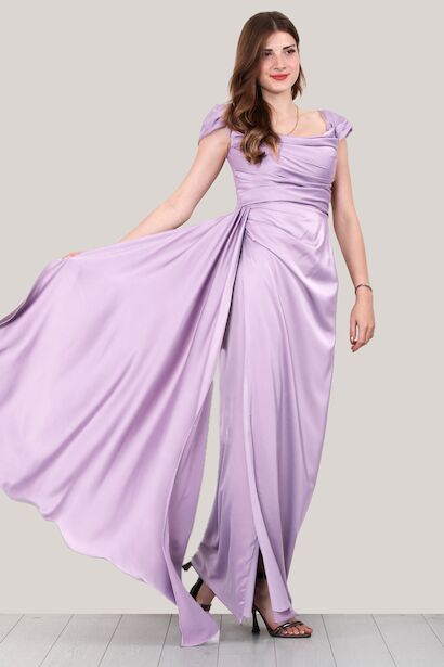 Kadın Saten Uzun Abiye 