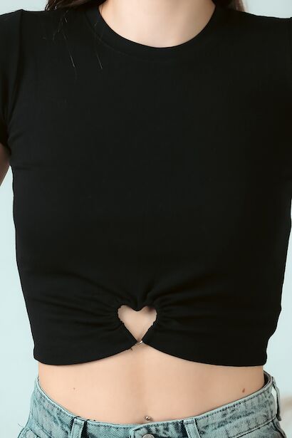 Kadın Kısa Bluz Siyah 9