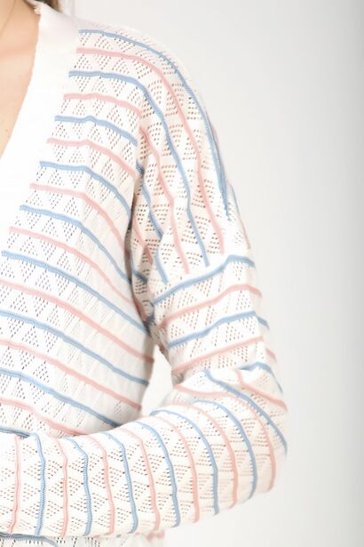 Kadın Delikli Hırka  Ekru 6