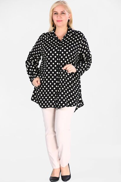 Büyük Beden Kol Katlamalı Gömlek 