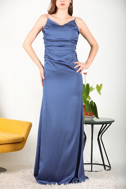 Kadın Zincir Detaylı Abiye İndigo 6