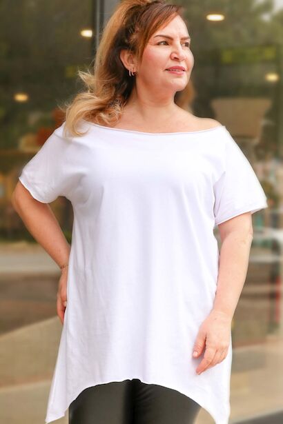 Büyük Beden T-shırt  Beyaz 6