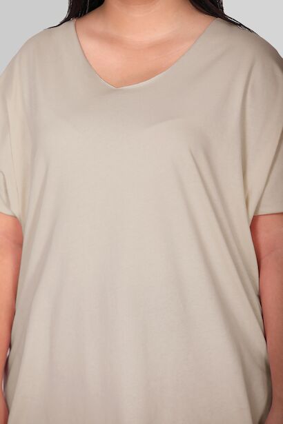 Büyük Beden V Yaka T-shırt  Taş 6