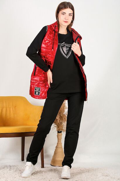 Kadın Üçlü Yelekli Eşofman Takımı 