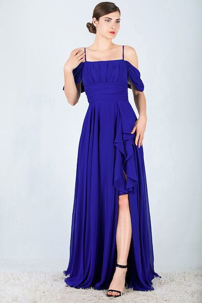 Kadın Şifon Uzun Abiye Elbise 