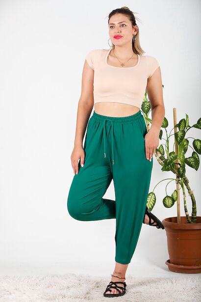 Büyük Beden Paça Pileli Şalvar 