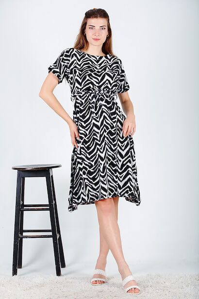 Kadın Viskon Duble Kol Elbise 