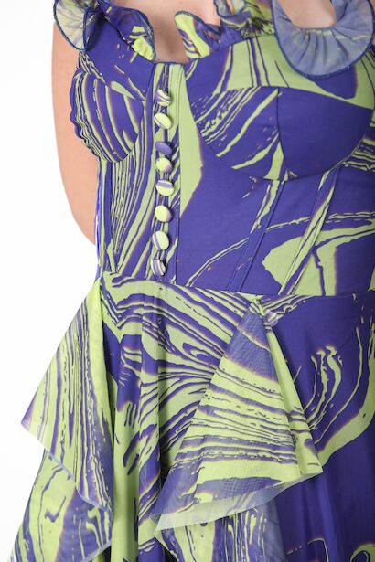 Kadın Straplez Tül Uzun Abiye Elbise  Mor 6