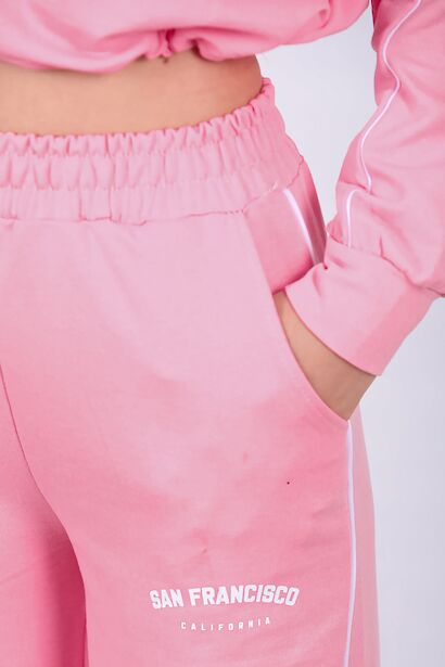 Kadın Ön Baskılı Eşofman Takımı  Pembe 9