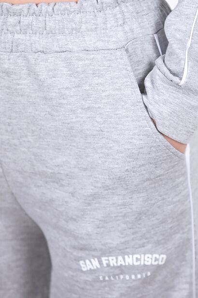 Kadın Ön Baskılı Eşofman Takımı  Gri 9