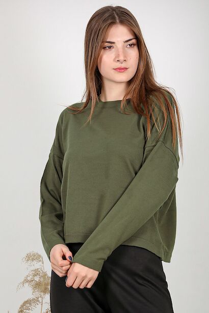 Kadın Bisiklet Yaka Basic Triko 