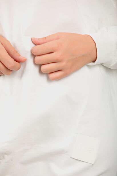 Kadın İki İplik Sıfır Yaka Armalı Tunik  Ekru 6