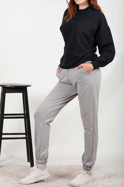 Kadın İki İplik Baskılı Eşofman Altı 