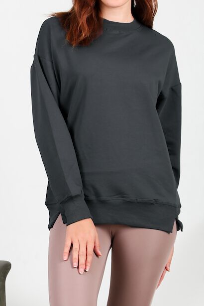 İki İplik Sıfır Yaka Sweat 