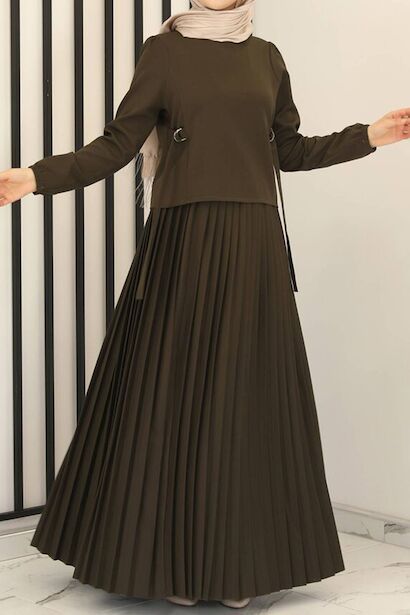 Kadın Eteği Pileli İkili Takım 