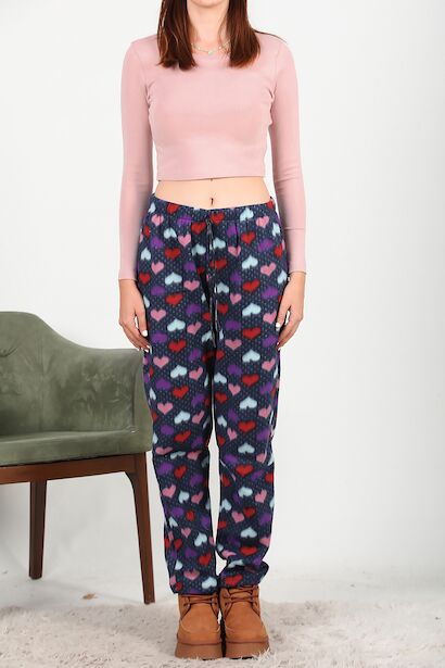Kadın Polar Pijama  Koyu Lacivert 6