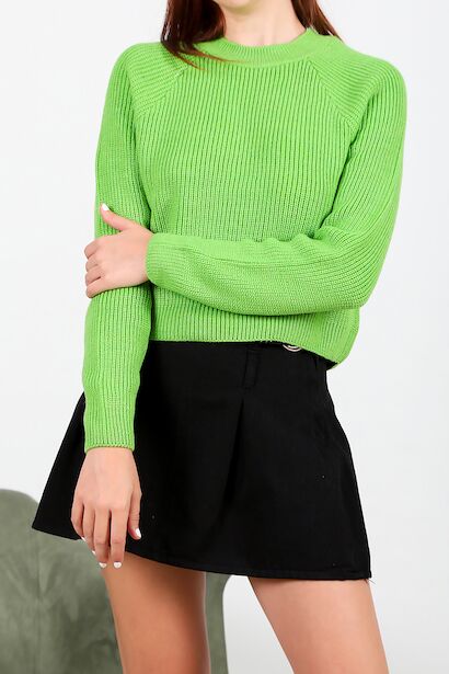 Kadın Sıfır Yaka Triko Kazak 