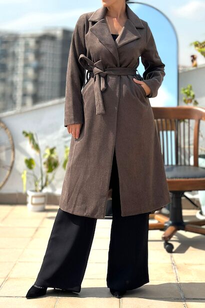 Kadın Bel Kuşaklı Kaban 