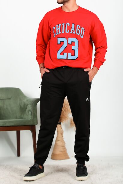 Erkek Büyük Beden Manşetli Eşofman 