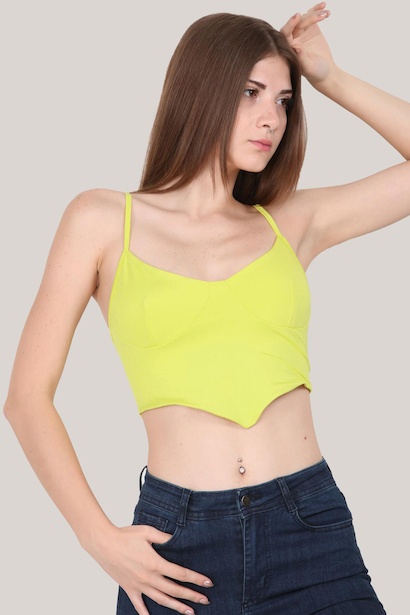 Kadın Kısa Crop Büstiyer Yağ