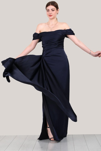 Kadın Saten Uzun Abiye