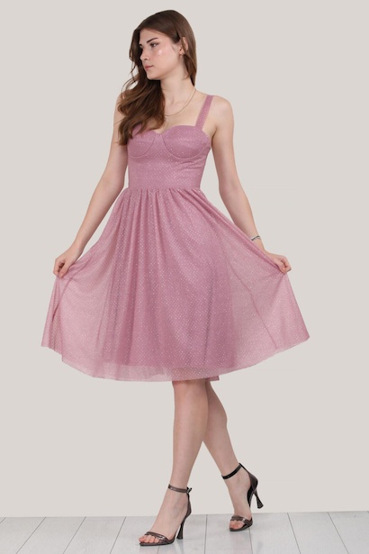 Kadın Kısa Askılı Abiye Elbise