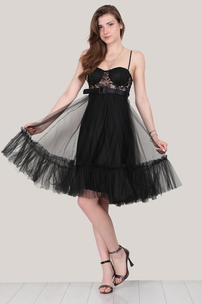 Kadın Kısa Kemerli Abiye Elbise