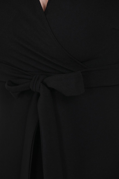Kadın Kısa Krep Elbise Siyah 6