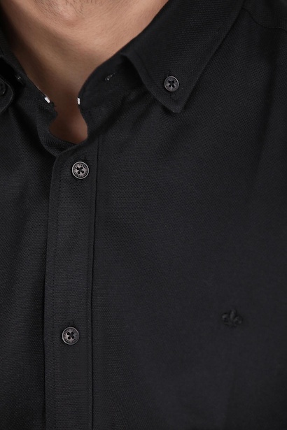 Erkek Uzun Kollu Gömlek Siyah 4