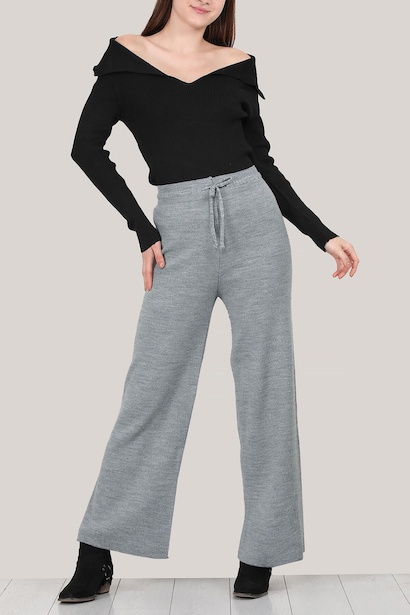 Kadın Triko Bol Paça Pantolon