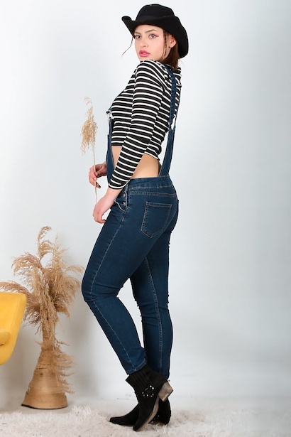 Büyük Beden Tulum Koyu Mavi