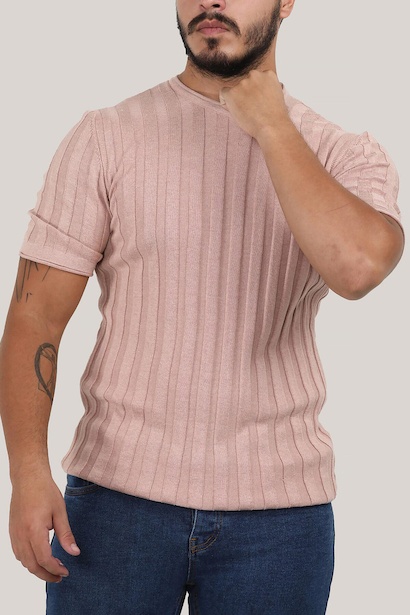 Erkek Bisiklet Yaka Kısa Kol Triko