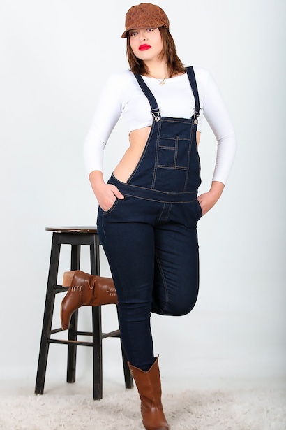 Büyük Beden Tulum Lacivert