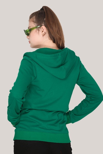 Kadın Fermuarlı Sweat Yeşil 4