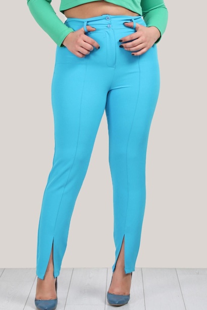 Büyük Beden Yırtmaçlı Pantolon