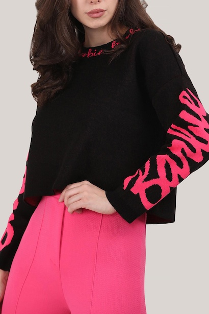 Barbie Baskılı Kadın Kazak