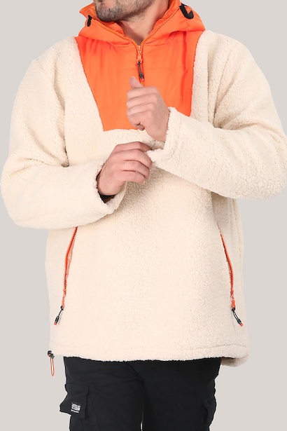 Erkek Peluş Kapşonlu Sweat