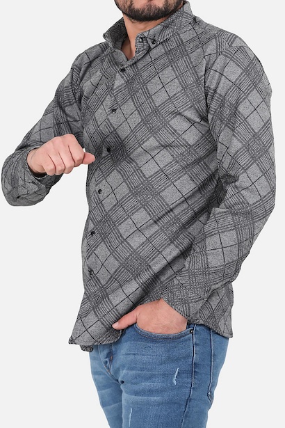 Erkek Desenli Uzun Kollu Gömlek