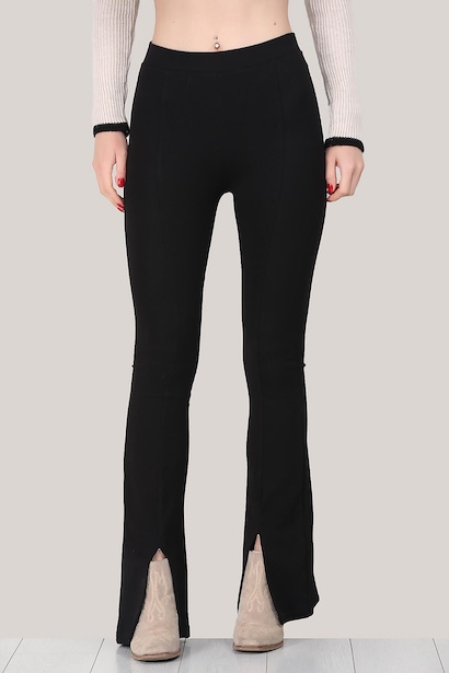 Kadın İspanyol Paça Yırtmaçlı Tayt