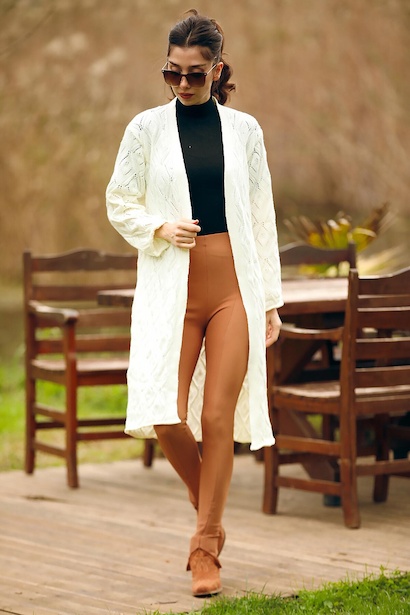 Kadın Delikli Uzun Hırka