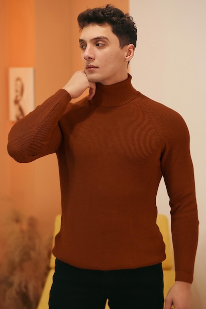 Erkek Balıkçı Yaka Triko Kazak